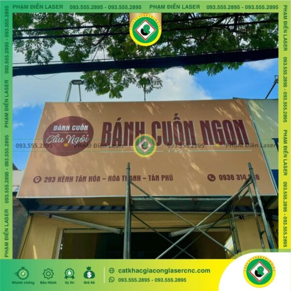Báo giá biển hiệu bạt không gân Bánh Cuốn Ngon