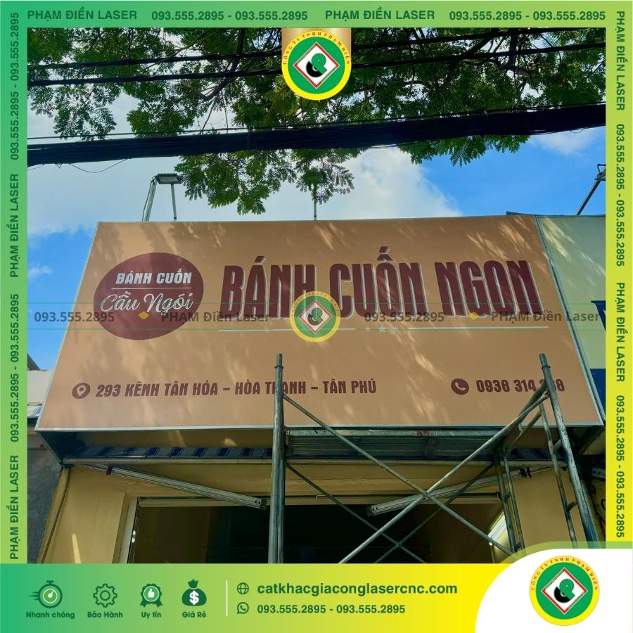 Báo giá biển hiệu bạt không gân Bánh Cuốn Ngon