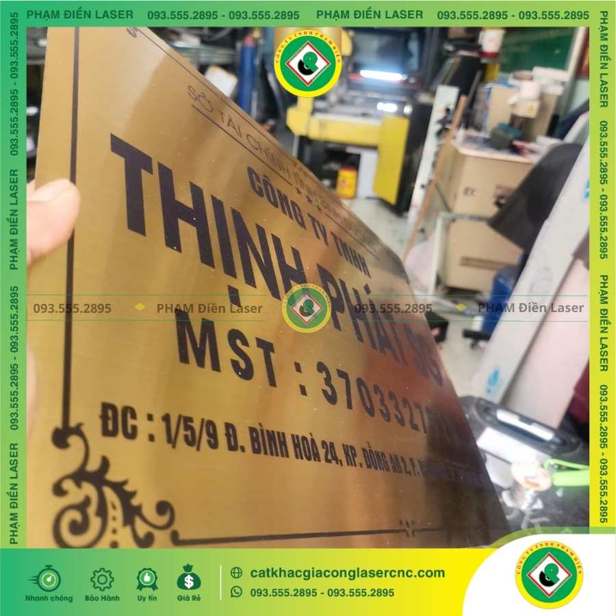 Báo giá biển tên Cty Inox vàng xước Thịnh Phát SG giá rẻ nhất hiện nay