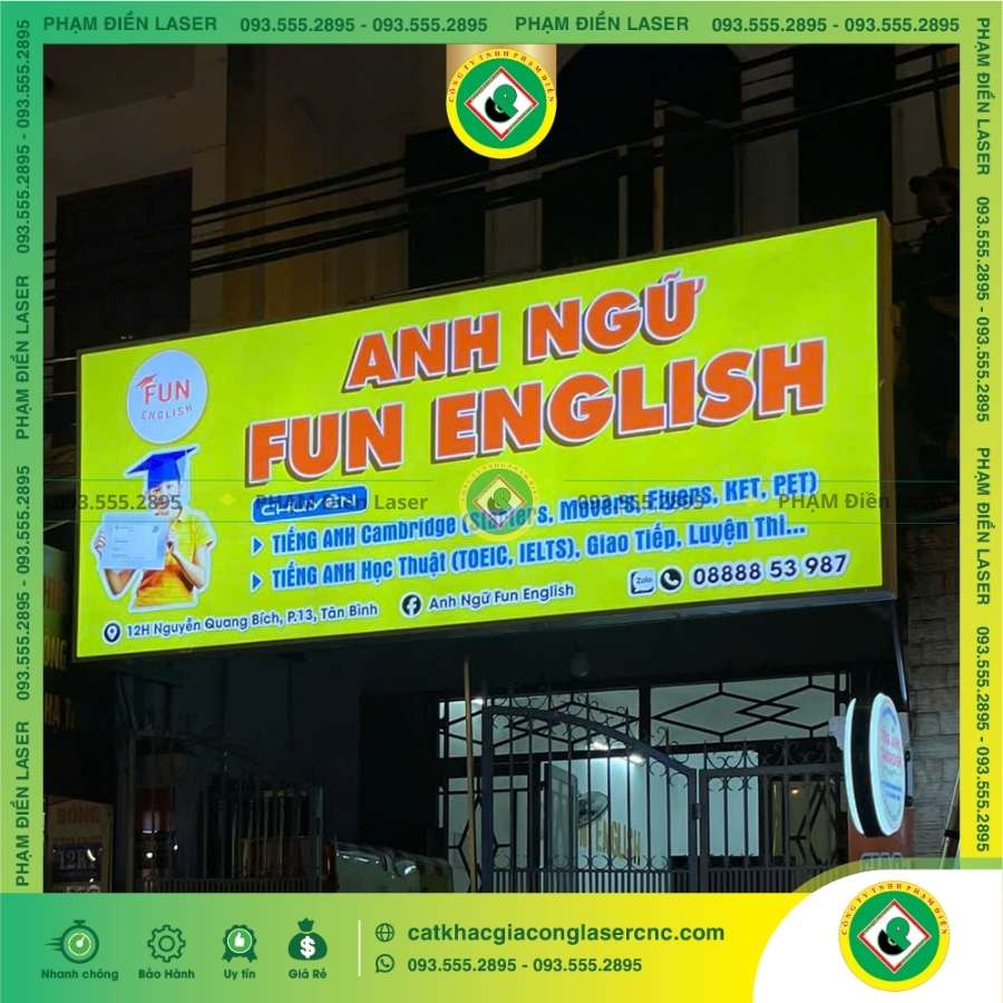 Báo giá làm biển hiệu bạt LED thanh không gân in UV giá rẻ