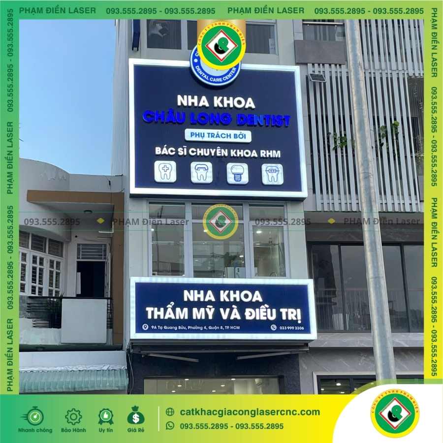 Biển hiệu Alu đục lỗ chữ nổi Mica hông nhôm là gì?