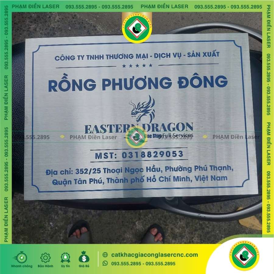 Giới thiệu tổng quan về biển tên Công ty In UV bạc xước