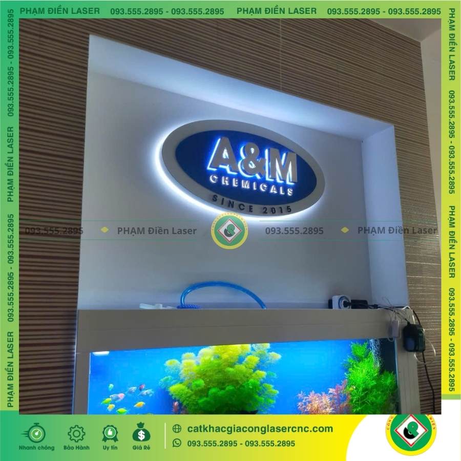 Giới thiệu về hộp đèn LED sáng chân Alu chữ nổi Inox Công ty A&M