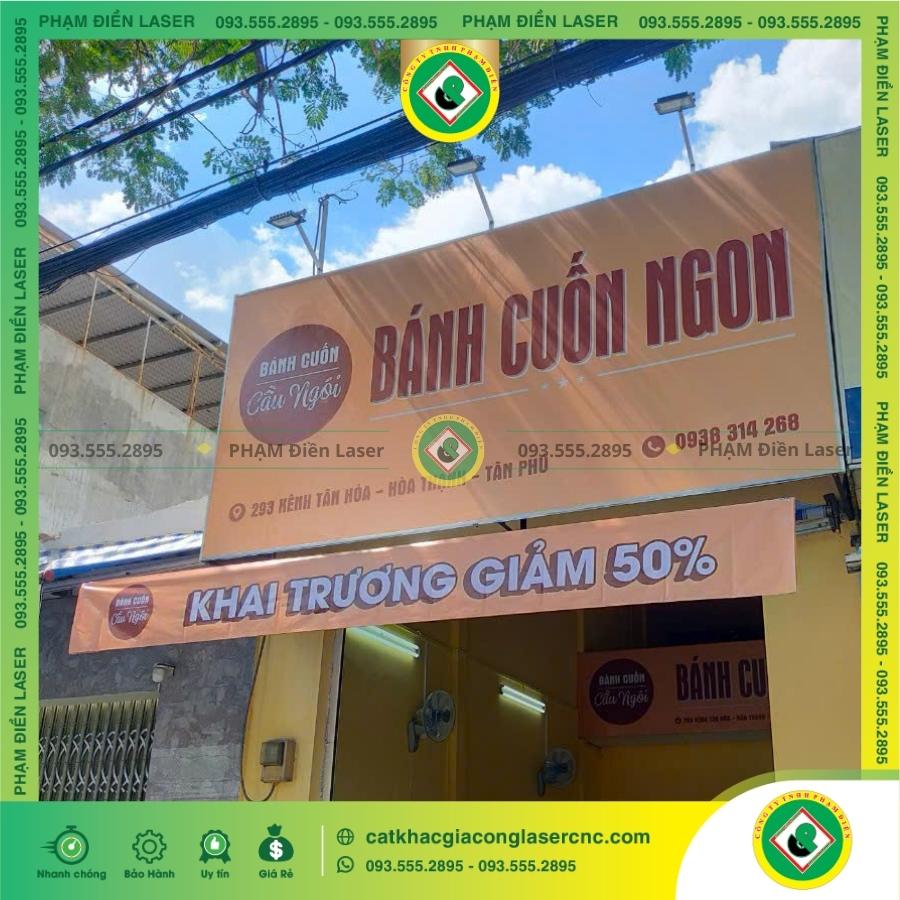 Những lưu ý khi làm biển hiệu bạt không gân giá rẻ