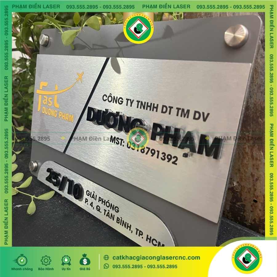 Những lý do nên làm biển tên Công ty Inox bạc xước chữ nổi cho doanh nghiệp
