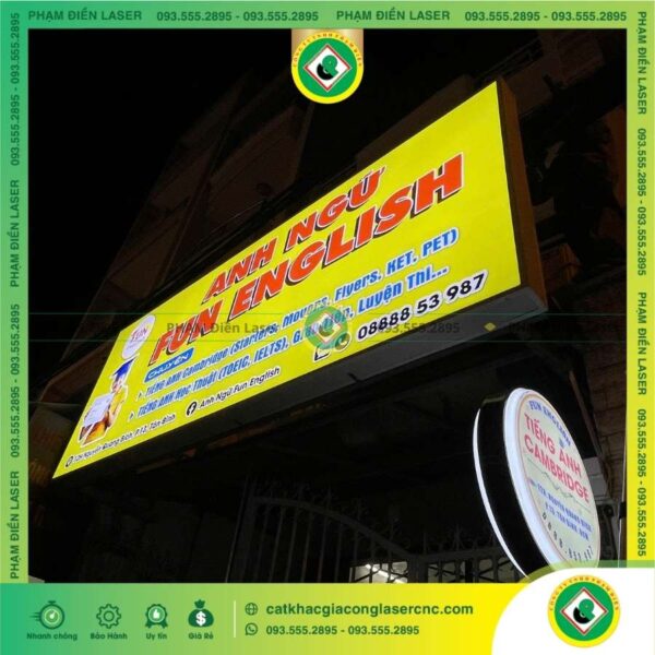 Quy trình làm biển hiệu bạt LED thanh không gân in UV giá rẻ