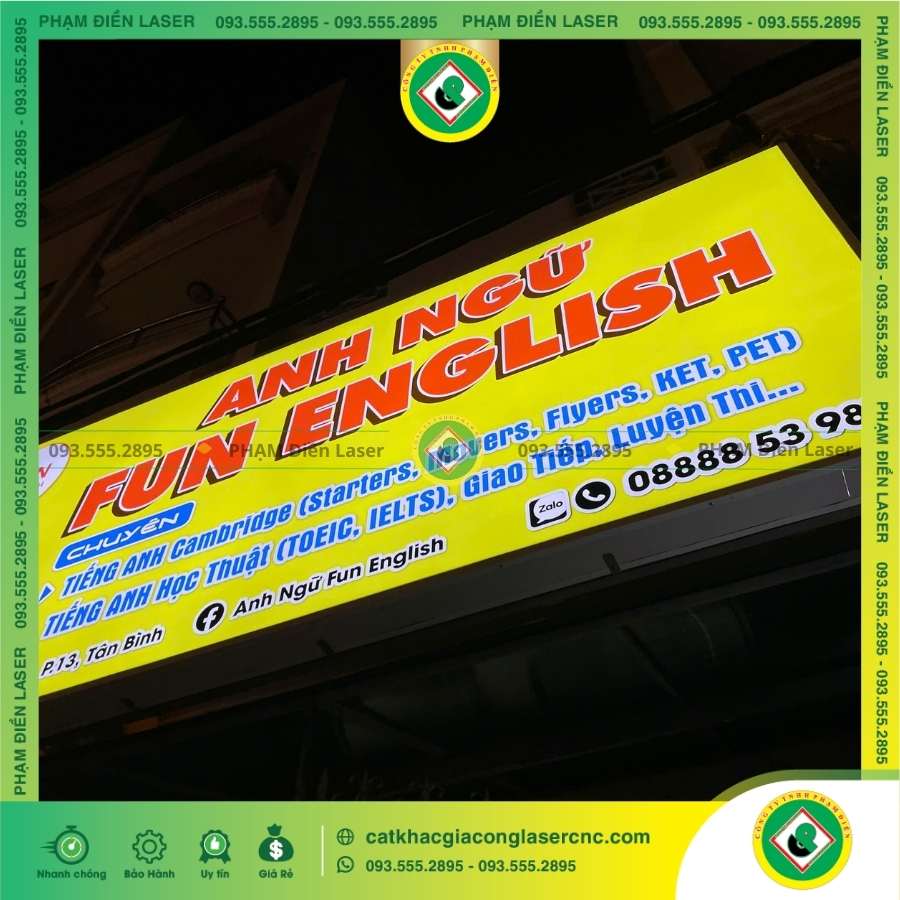 Tại sao nên làm biển hiệu bạt LED thanh cho trung tâm anh ngữ